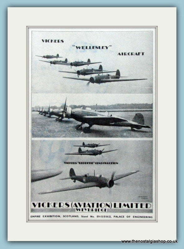Vickers Aviation Weybridge. Original Advert 1938 (ref AD4202)