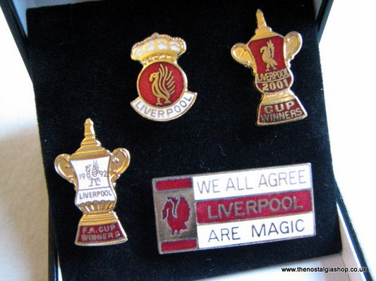 Liverpool. Set of 4 Enamel Badges in Box