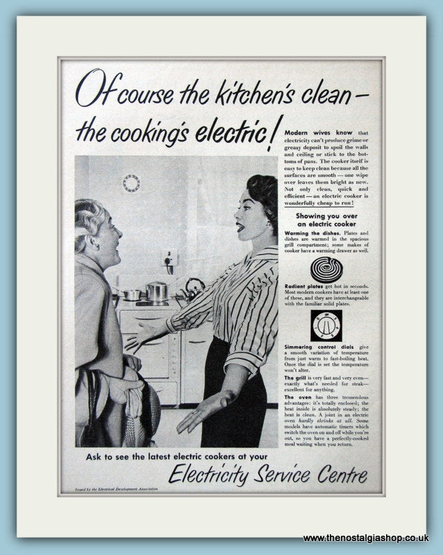 Electric Cooker Electric Development Association Original Advert 1959 (ref AD4693)