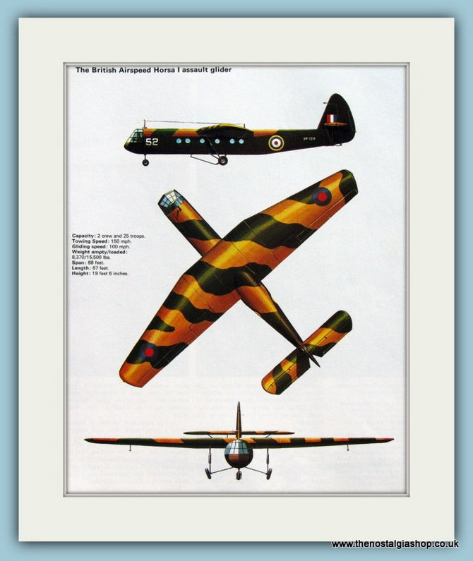 British Airspeed Horsa I Assault Glider. Print (ref PR538)