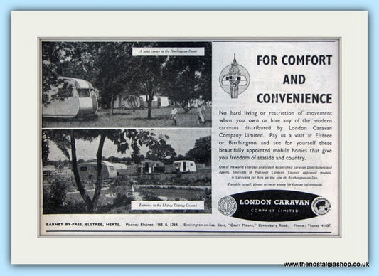 London Caravan Company Original Advert 1952 (ref AD5045)