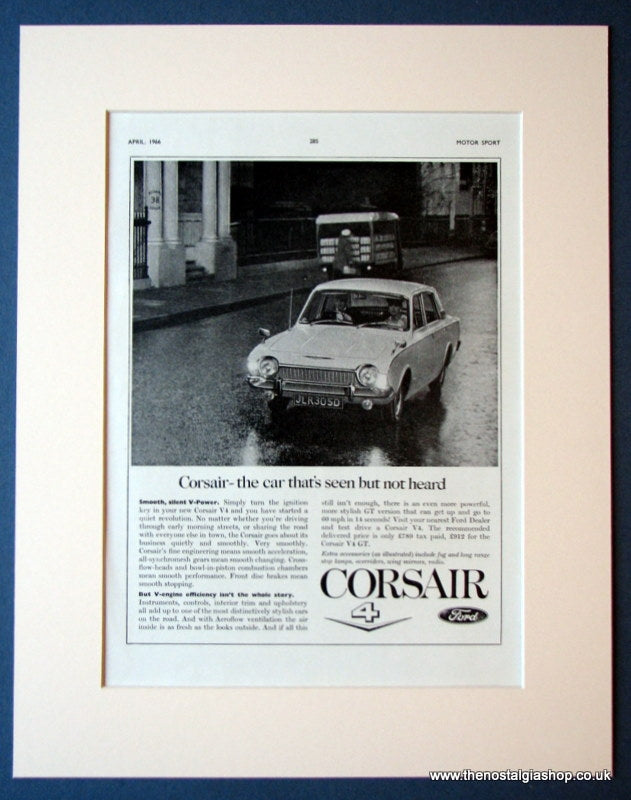 Ford Corsair V4 Original advert 1966 (ref AD1127)