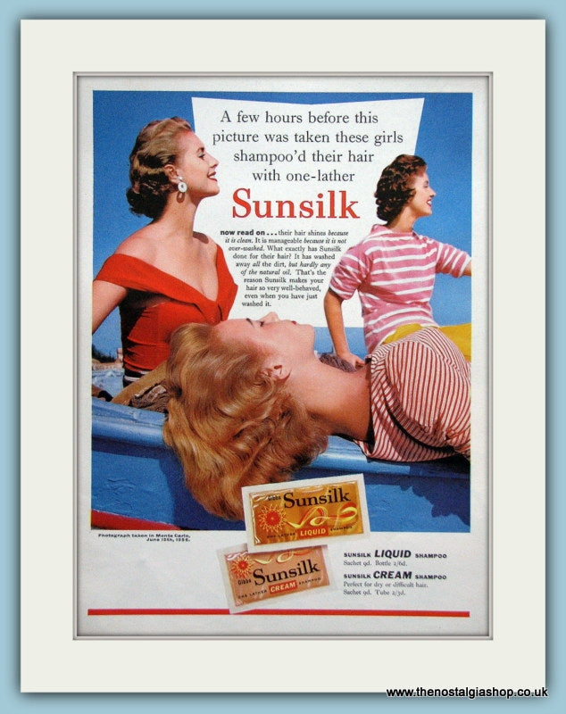 Sunsilk Liquid And Cream Shampoo Original Advert 1956 (ref AD3617)