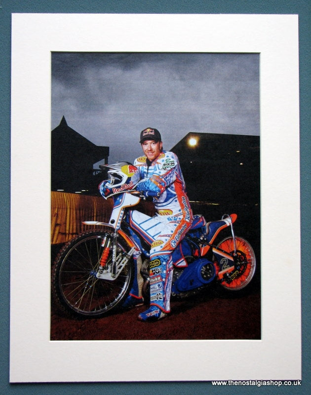 Jason Crump Speedway Legend. Colour print. (ref AD1275)
