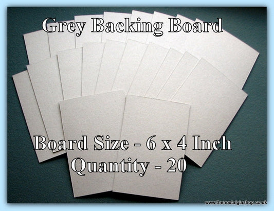 Backing Board. Grey, Size 6 x 4 Inch. Quantity 20 Sheets.