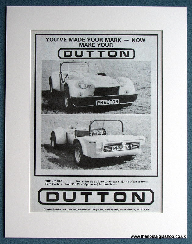 Dutton Kit Car Phaeton 1978 Original Advert (ref AD1753)