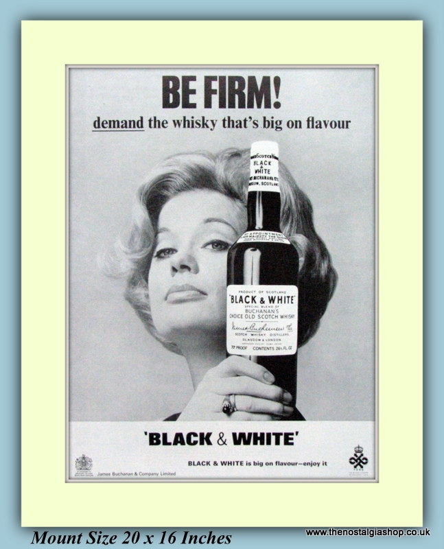 Black And White Whisky Original Advert 1966 (ref AD9210)