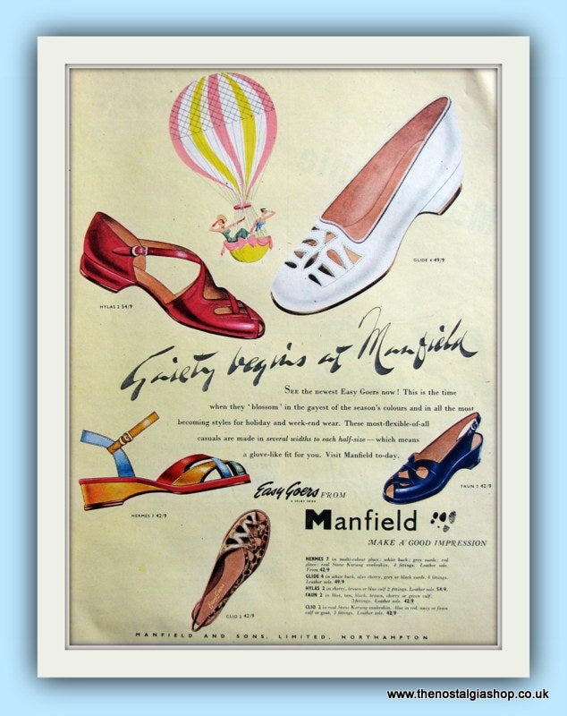 Easy Goers, Manfield Shoes. Original Advert 1954 (ref AD8010)
