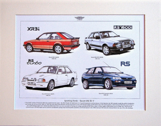Ford Escort  Mk III - V  Mounted Print