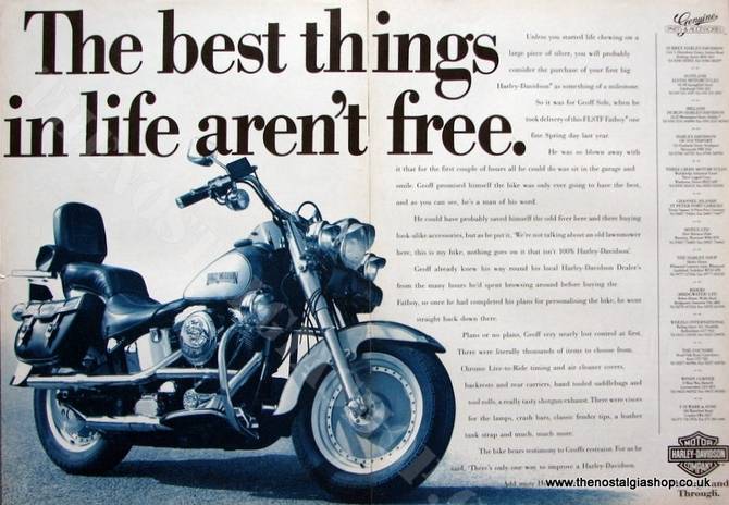 Harley-Davidson FLSTF Fatboy. Original advert 1993 (ref AD1291)