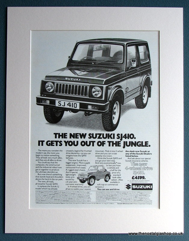 Suzuki SJ410 1982 Original Advert (ref AD1731)