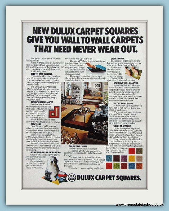 Dulux Carpet Squares Original Advert 1975 (ref AD3887)