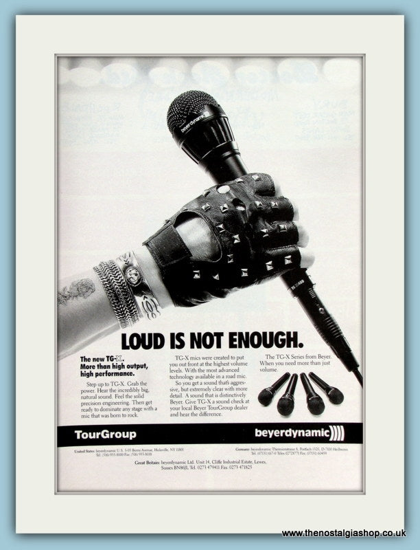 Beyerdynamic Microphone TG-X. Original Advert 1991 (ref AD2195)