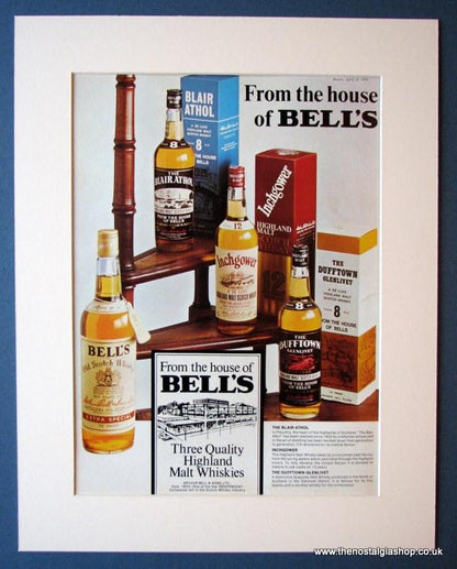 Bell's Scotch Whisky. Set of 3 Original adverts 1976 & 1985 (ref AD1191)