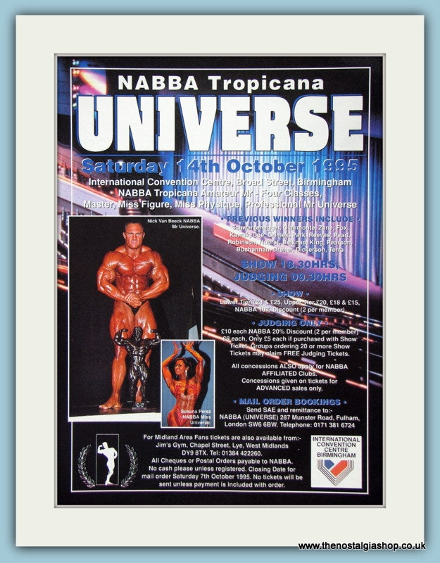Nabba Tropicana Universe Original Advert 1995 (ref AD3943)