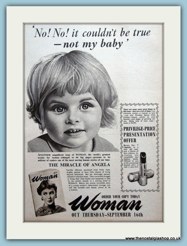 Woman Magazine Original Advert 1954 (ref AD3654)
