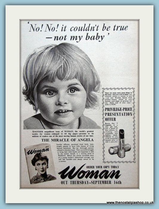 Woman Magazine Original Advert 1954 (ref AD3654)