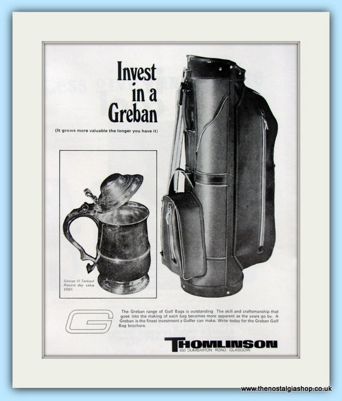 Greban Golf Bags. Original Adverts 1969 (ref AD4972)