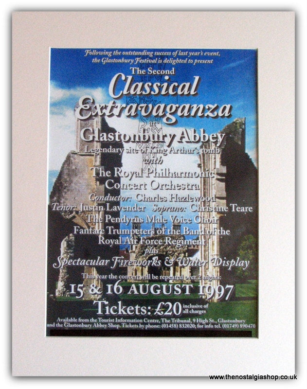 Classical Extravaganza At Glastonbury Abbey Advert 1997 (ref AD1801)