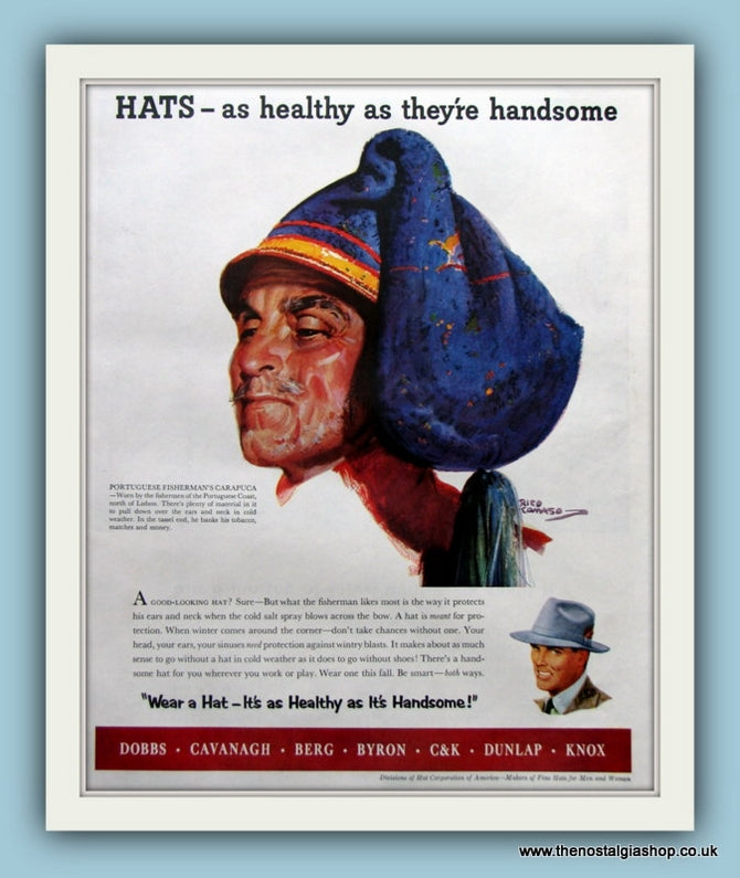 Hats, Healthy and Handsome! Original Advert 1953 (ref AD8181)