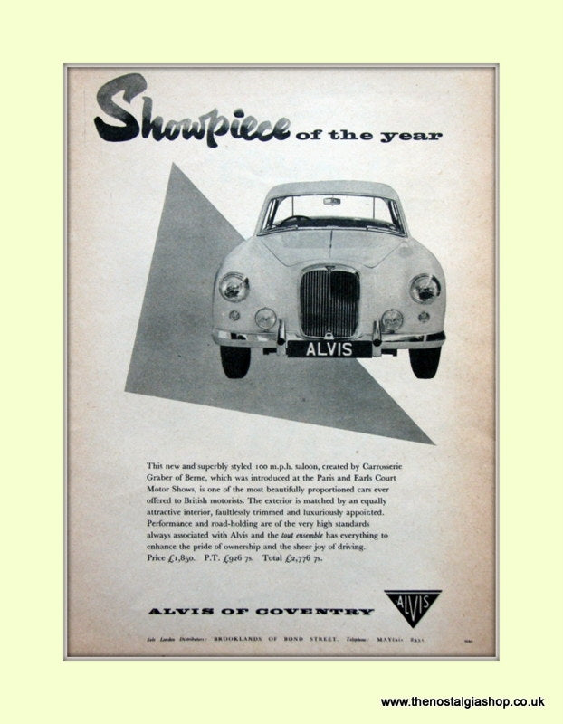 Alvis. Original Advert 1955 (ref AD6651)