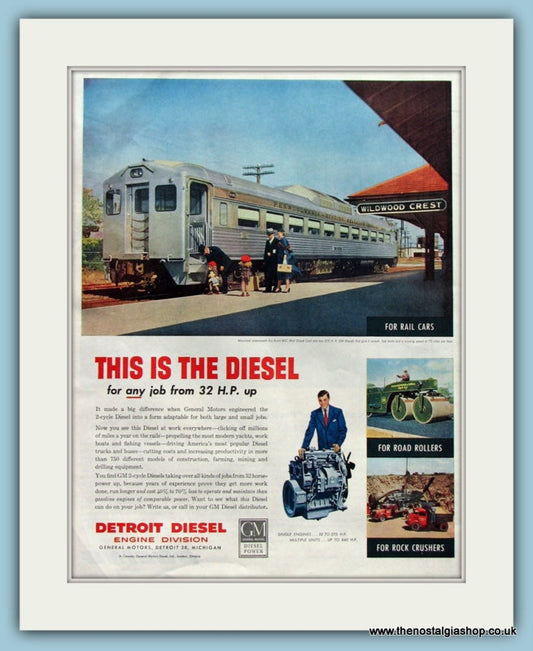 Detroit Diesel Original Advert 1952 (ref AD8240)