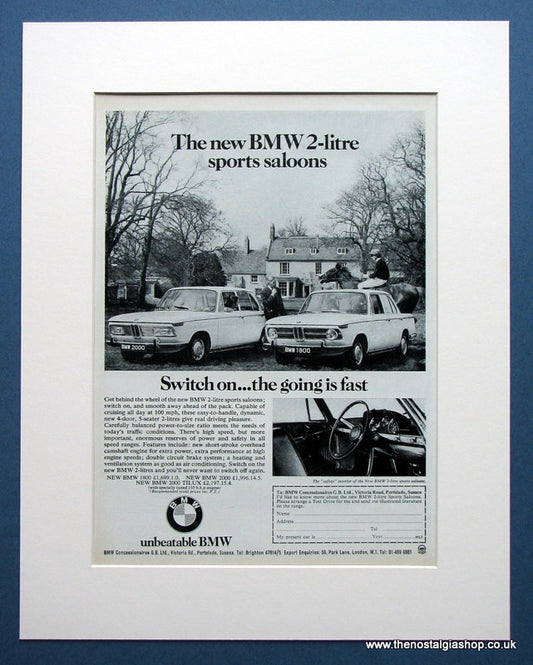 BMW 1800 & 2000. Original advert 1969 (ref AD1412)