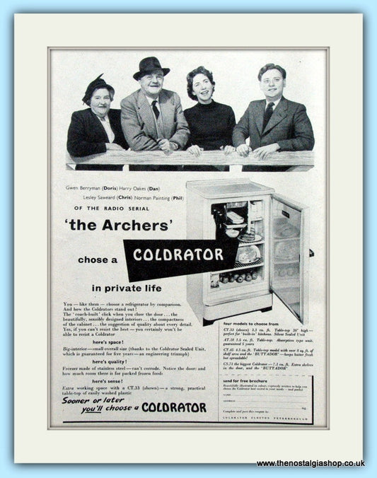 Coldrator Fridge Original Advert 1955 (ref AD4767)