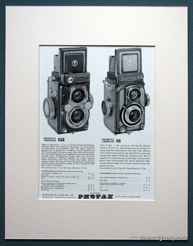 Yashica 44LM & 44A Cameras. Original advert 1963 (ref AD1061)