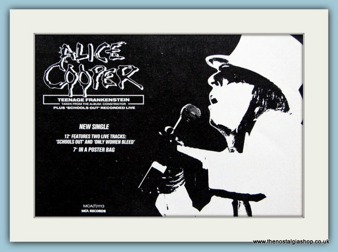 Alice Cooper, Teenage Frankenstein 1987 Original Advert (ref AD3141)
