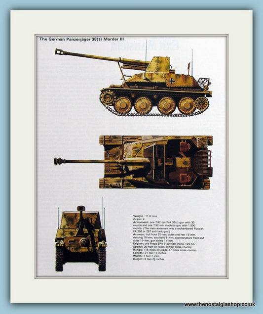German Panzerjager 38(t) Marder III. Print (ref PR446)