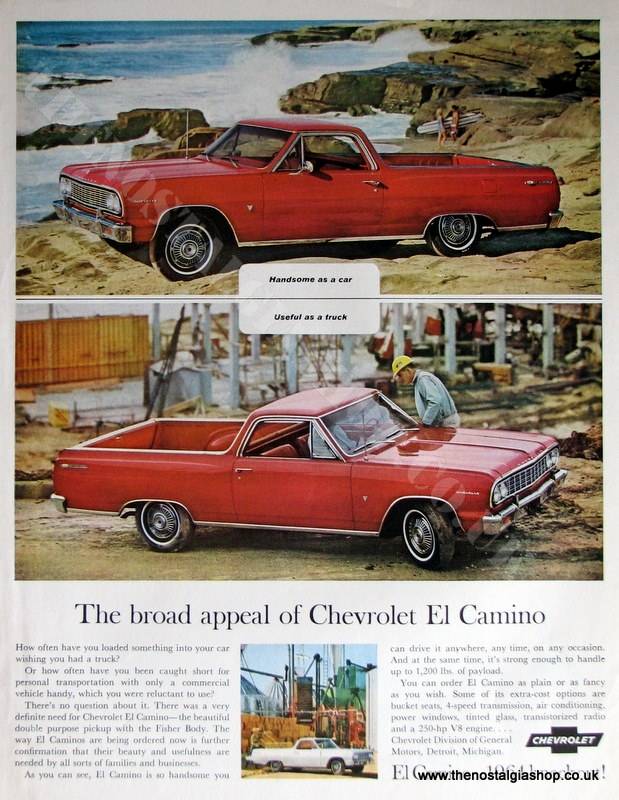 Chevrolet El Camino. Original Advert 1964 (ref AD4047)