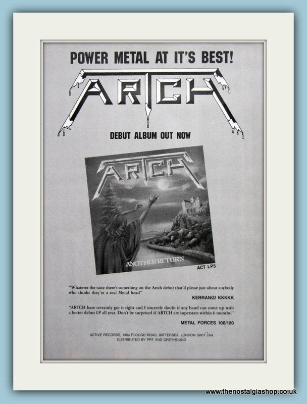 Artch Another Return 1988 Original Advert (ref AD3185)