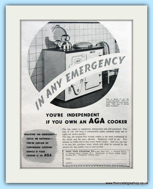 AGA Cooker. Original Advert 1938 (ref AD4751)