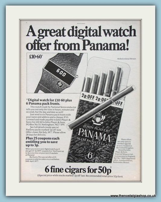 Panama Cigars. Original Advert 1977 (ref AD6040)