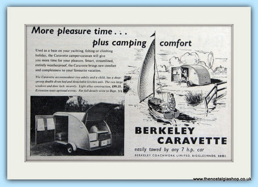 Berkeley Caravette Original Advert 1953 (ref AD6322)