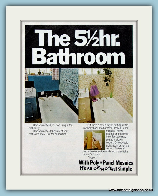 Poly + Panel Mosaics Tile on a Roll. Original Advert 1974 (ref AD2362)