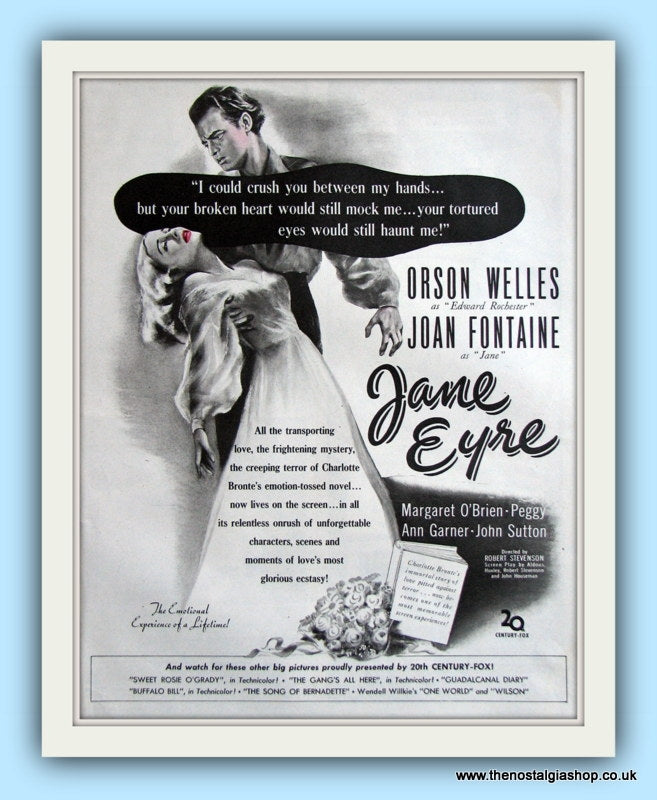 Jane Eyre. Original Advert 1943. (ref AD8002)