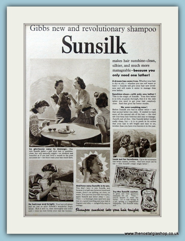 Sunsilk Shampoo Original Advert 1954 (ref AD4347)