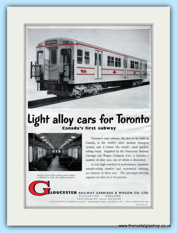 Gloucester Railway Carriage & Wagons Original Advert 1955 (ref AD6492)