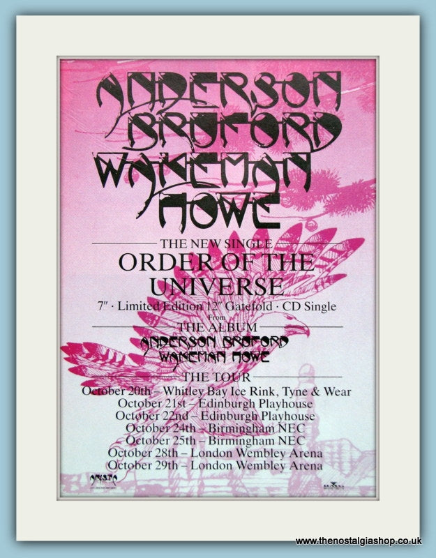Anderson Bruford Wakeman Howe 1989 Original Advert (ref AD3152)