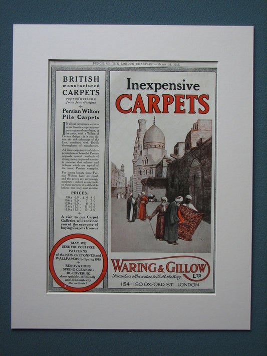 Waring & Gillow Carpets 1915 Original advert (ref AD849)