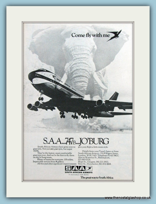 South African Airways Original Advert 1972 (ref AD2164)