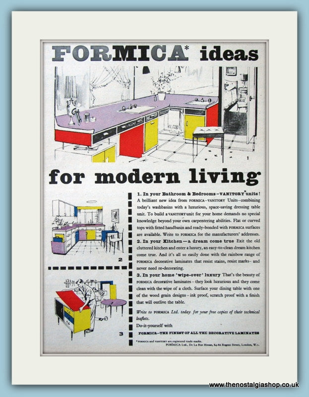 Formica Decorative Laminates Original Advert 1960 (ref AD4686)