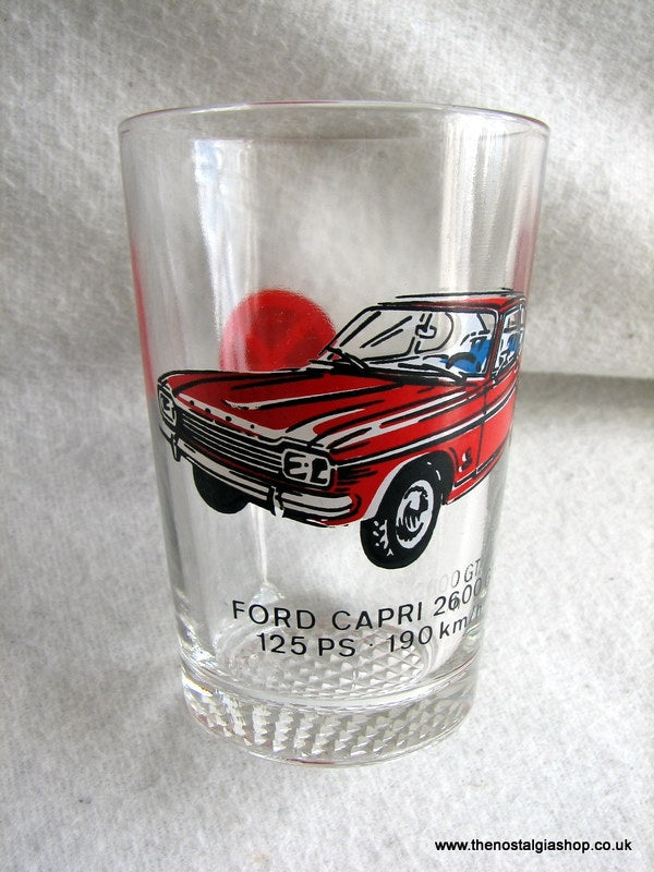 Ford Capri Mk I Drinking Glass 1970's. (ref Nos043)