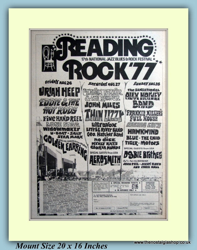 Reading Rock '77 Festival Original Advert 1977 (ref AD9406)
