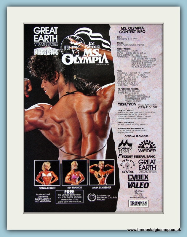 Joe Weider's Ms Olympia Original Advert 1991 (ref AD3934)