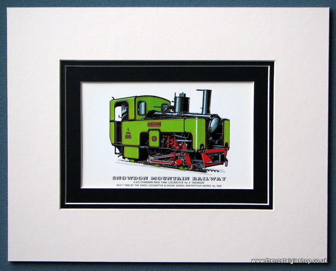Snowdon Mountain Railway 'Snowdon' Mounted Print (ref SP81)