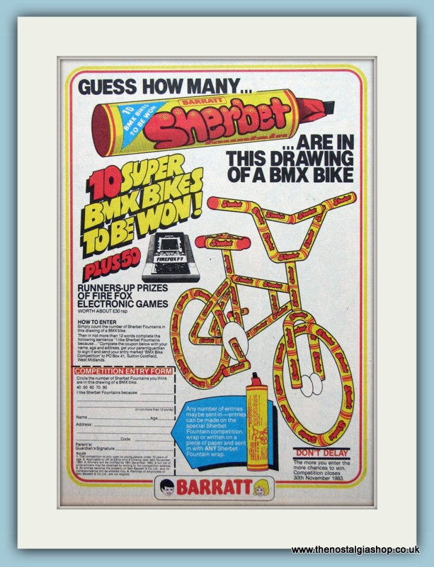 Barratt Sherbet And BMX Bike Original Advert 1983 (ref AD6467)