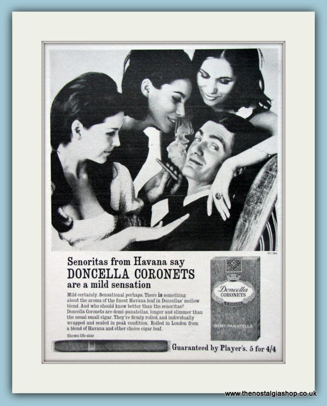 Doncella Coronet Cigars Original Advert 1965 (ref AD6137)